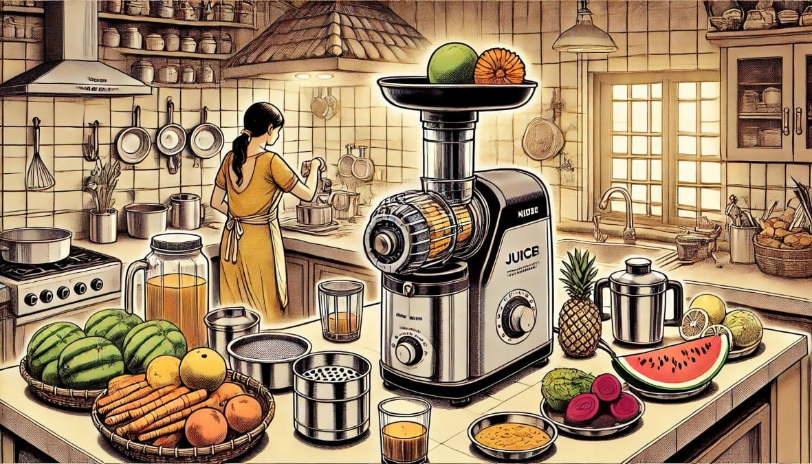 a juicer mixer grinder combo in use
