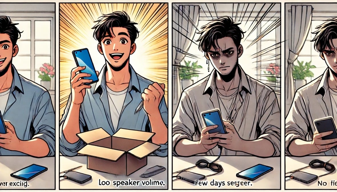 a man unboxing a new smartphone