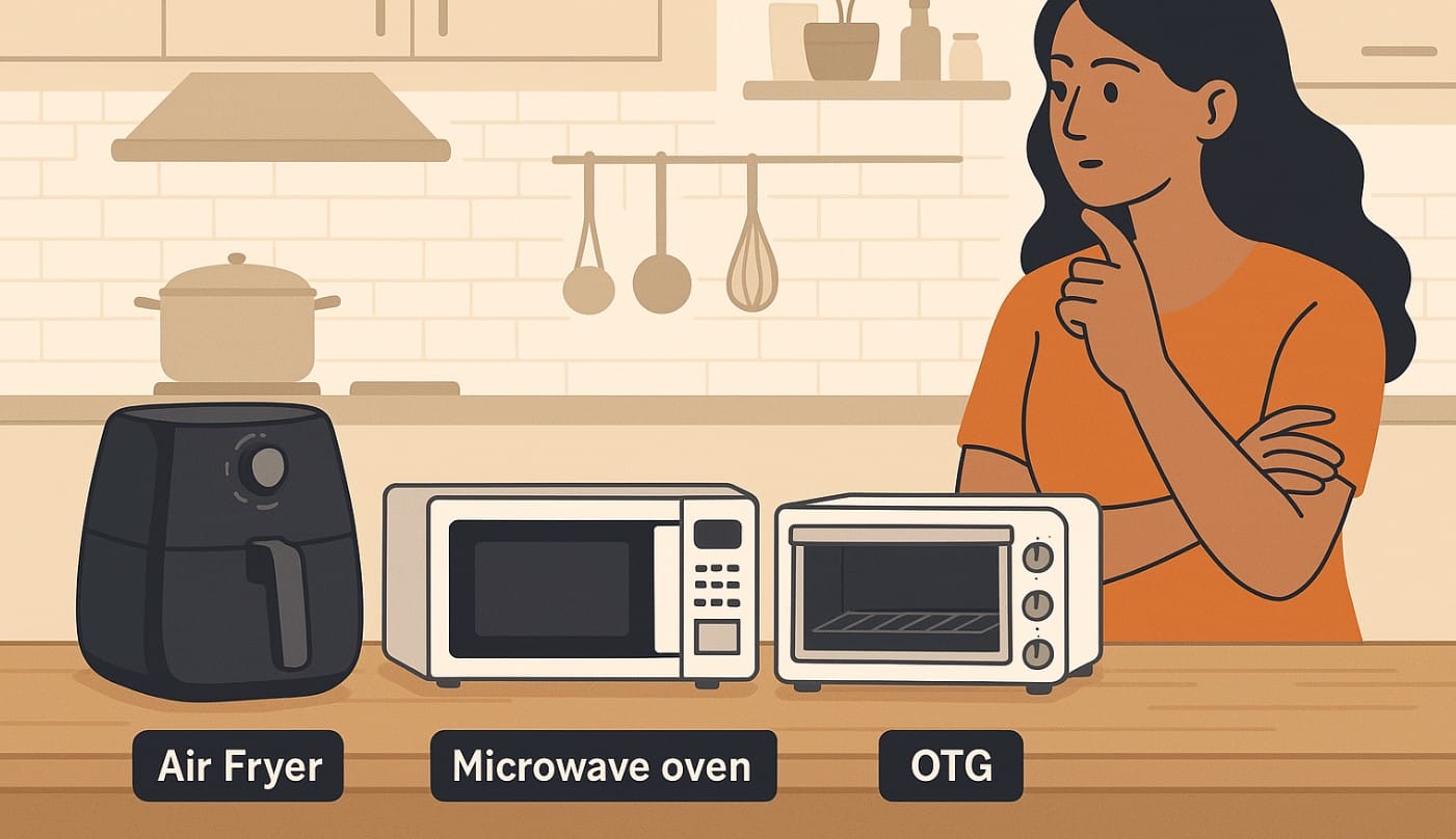 air fryer vs microwave oven vs otg