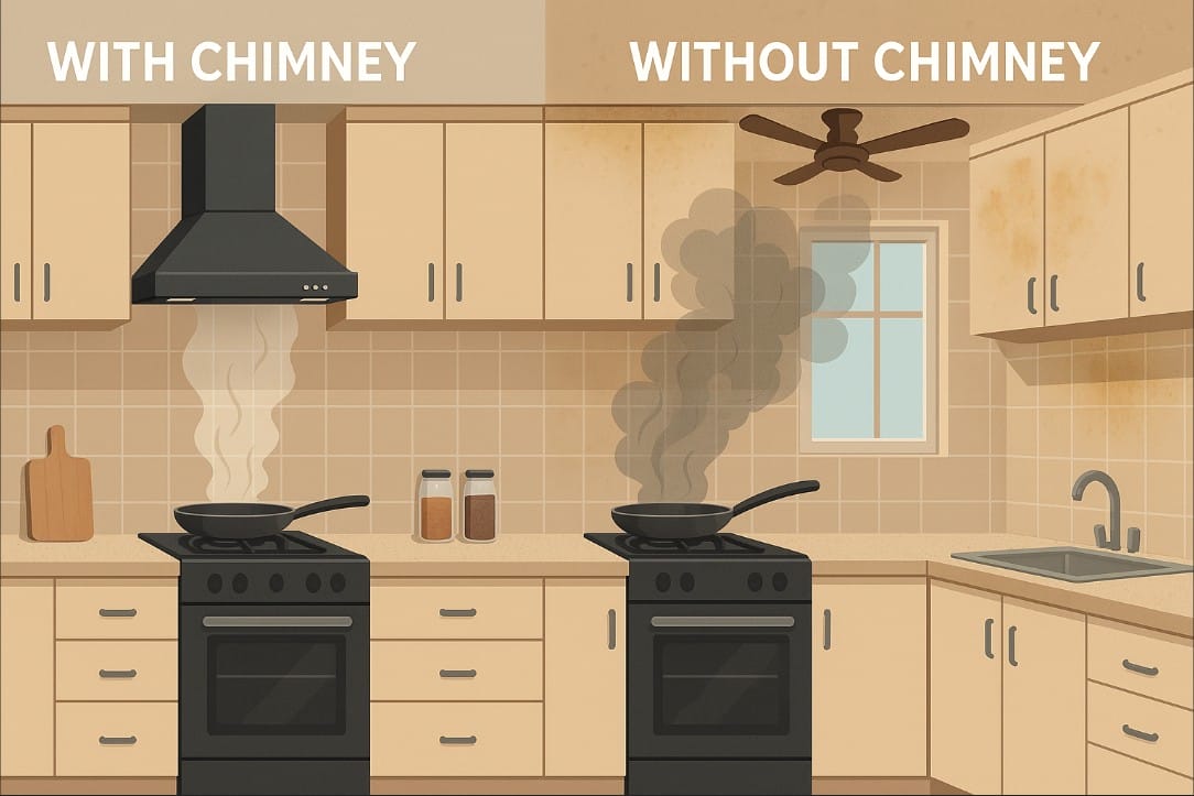indian kitchen chimney illustration