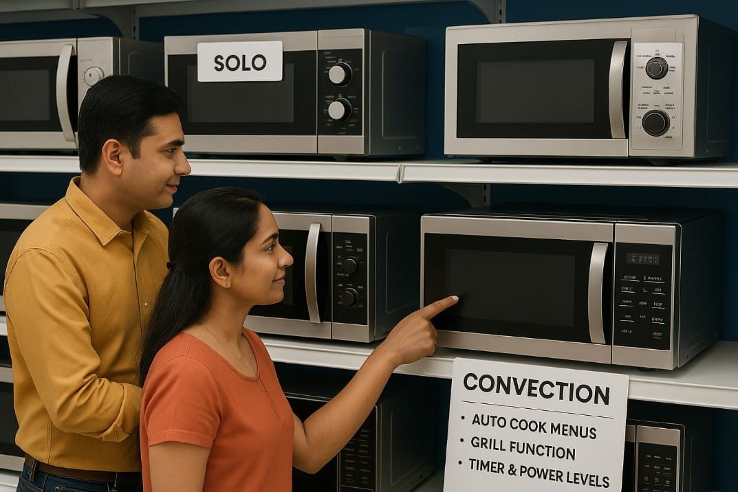 microwave oven section in a store