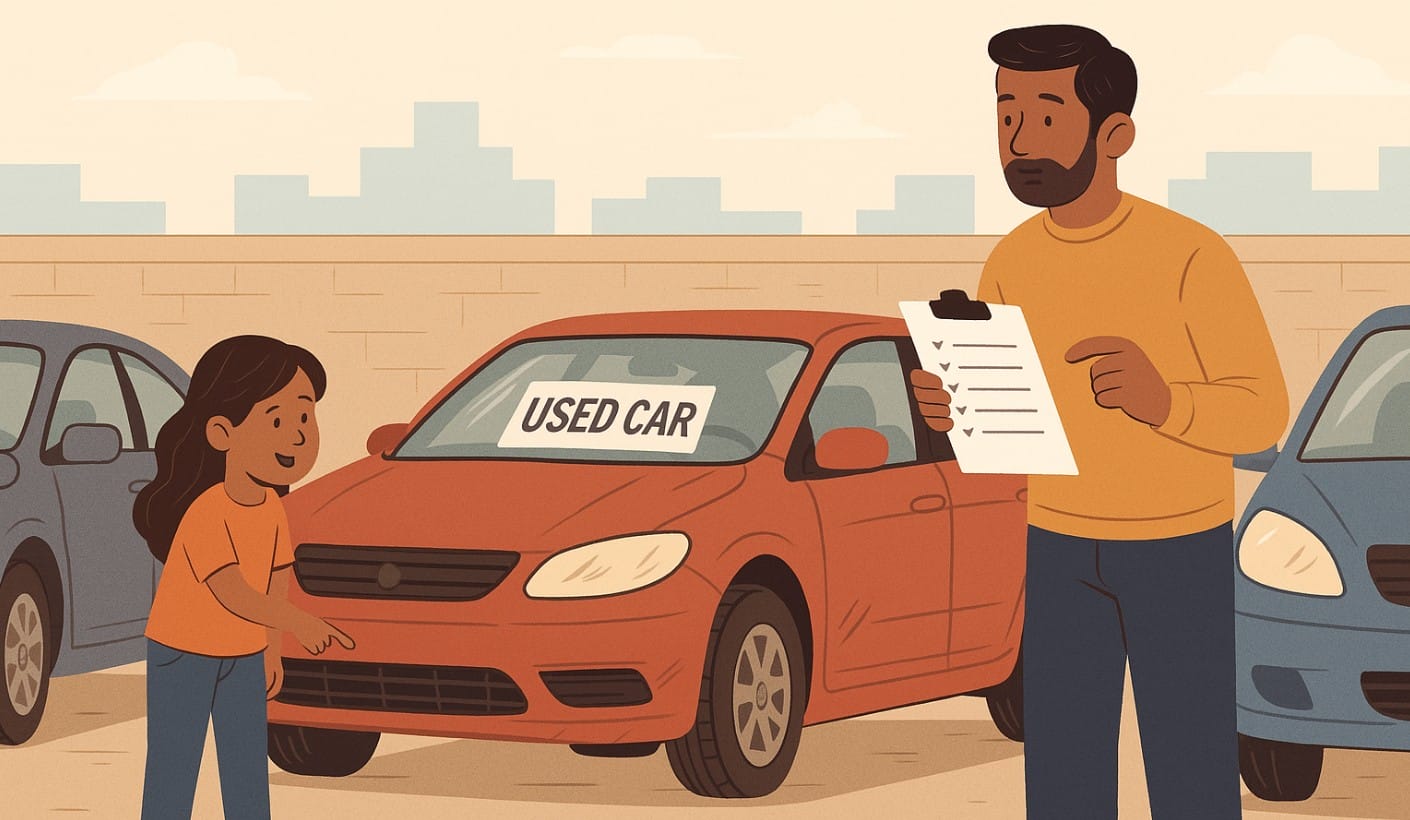 a family looking to buy a used car