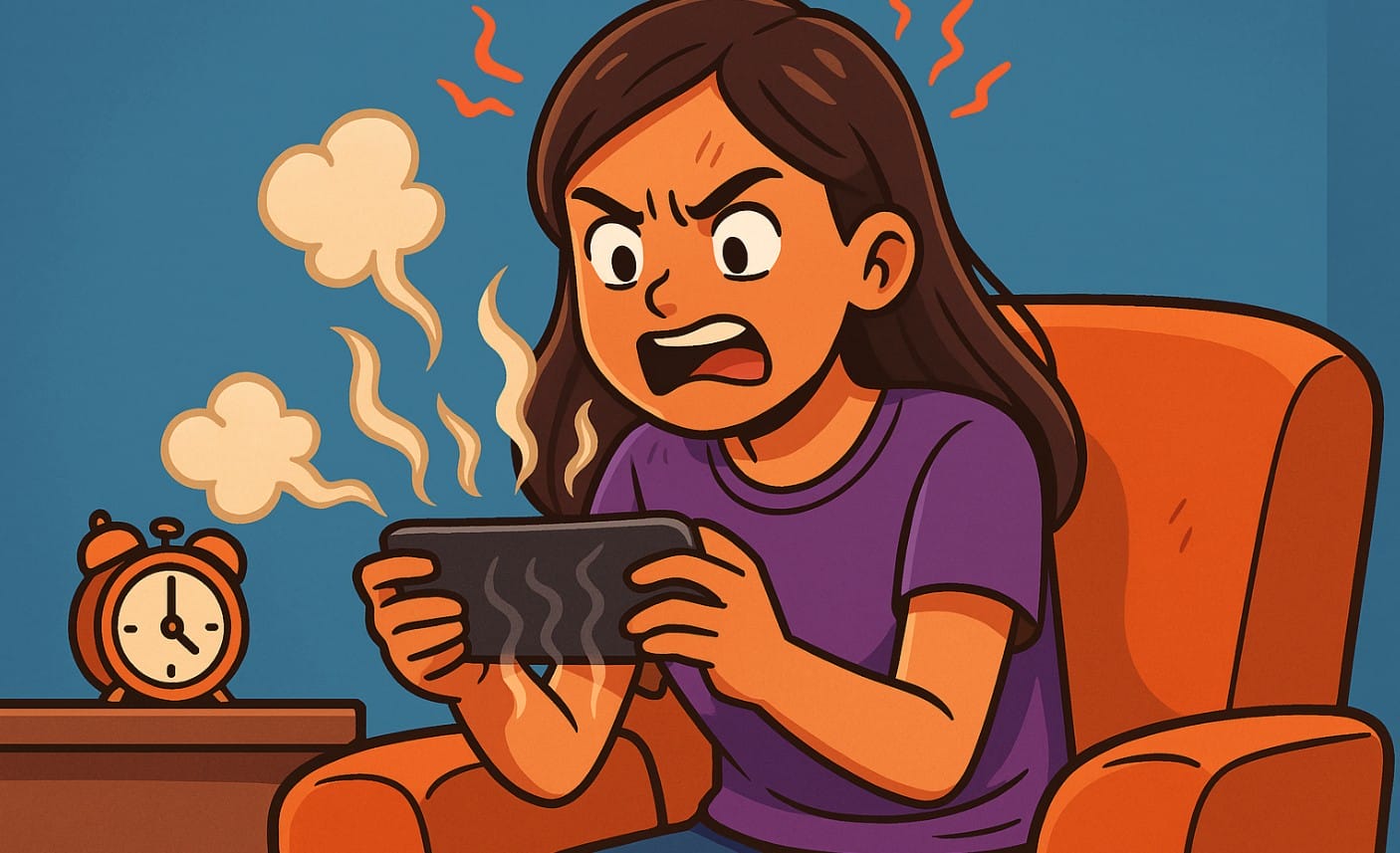 a gamer frustrated with lag and heating
