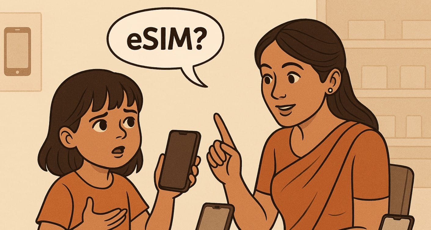 a girl is asking what is eSIM