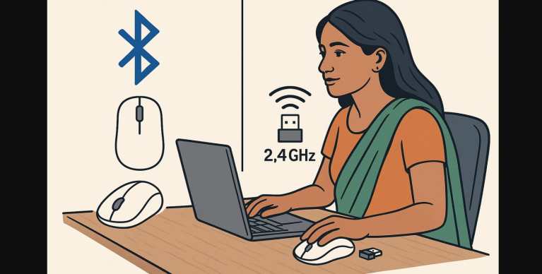 Compare Bluetooth and 2.4GHz Wireless Mouse for Laptops and PCs