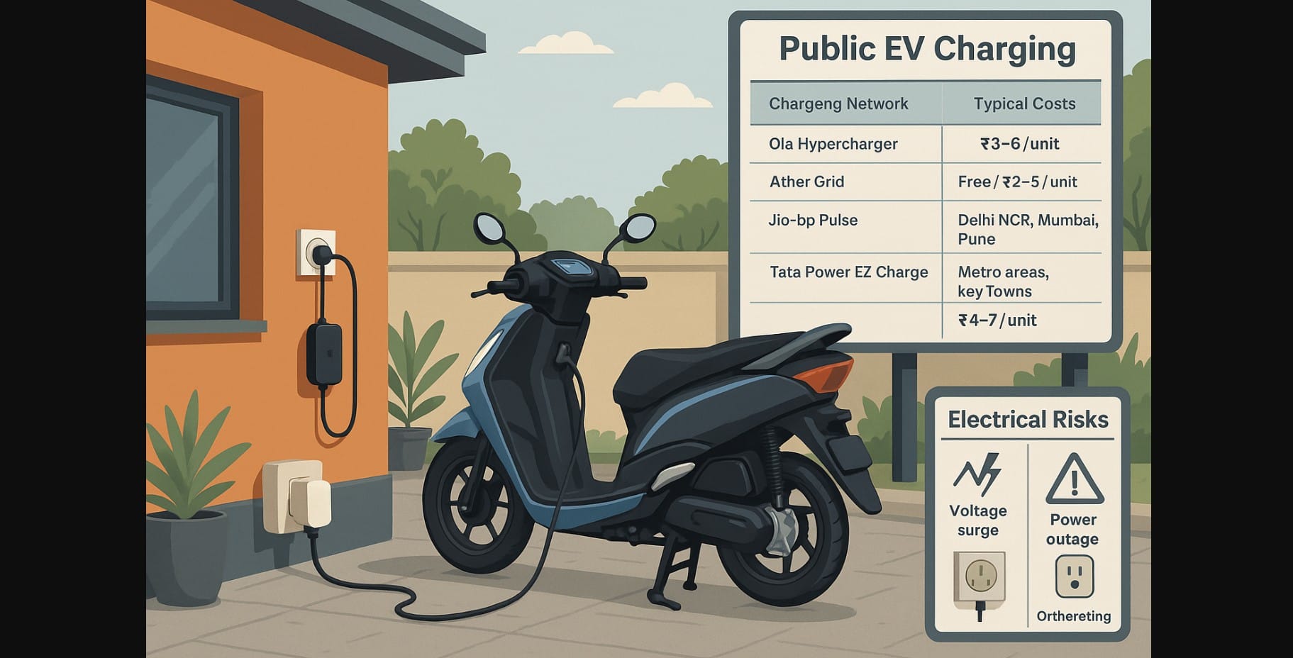 charging electric scooter in home vs public charging station
