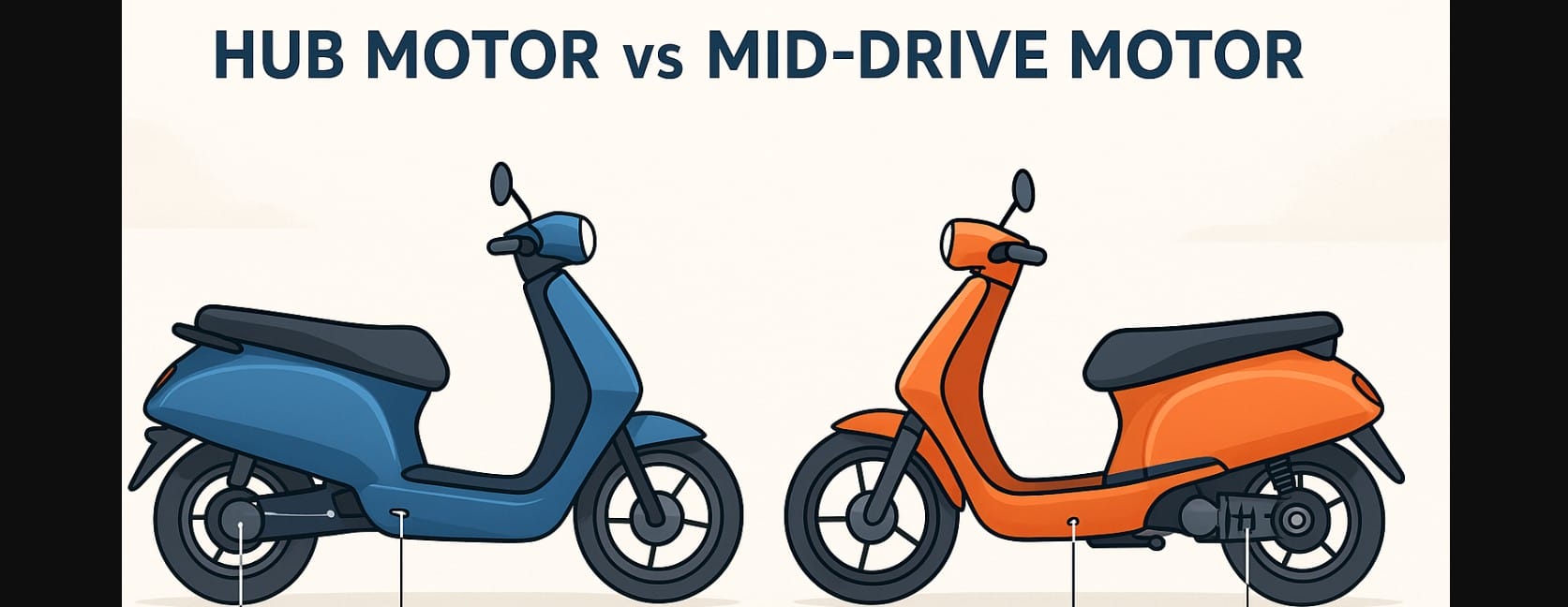 ev scooter hub motor vs mid-drive motor