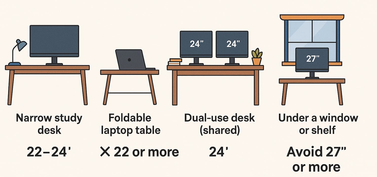 measure you desk space for perfect monitor fit