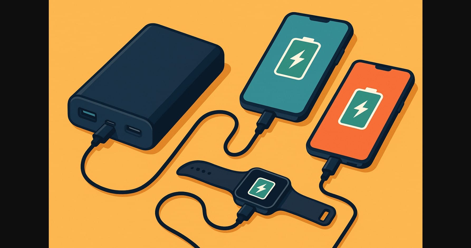 one power bank multiple device