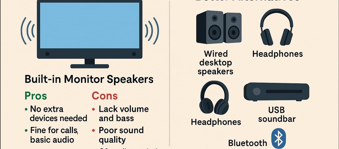 pros and cons of built-in monitor speakers