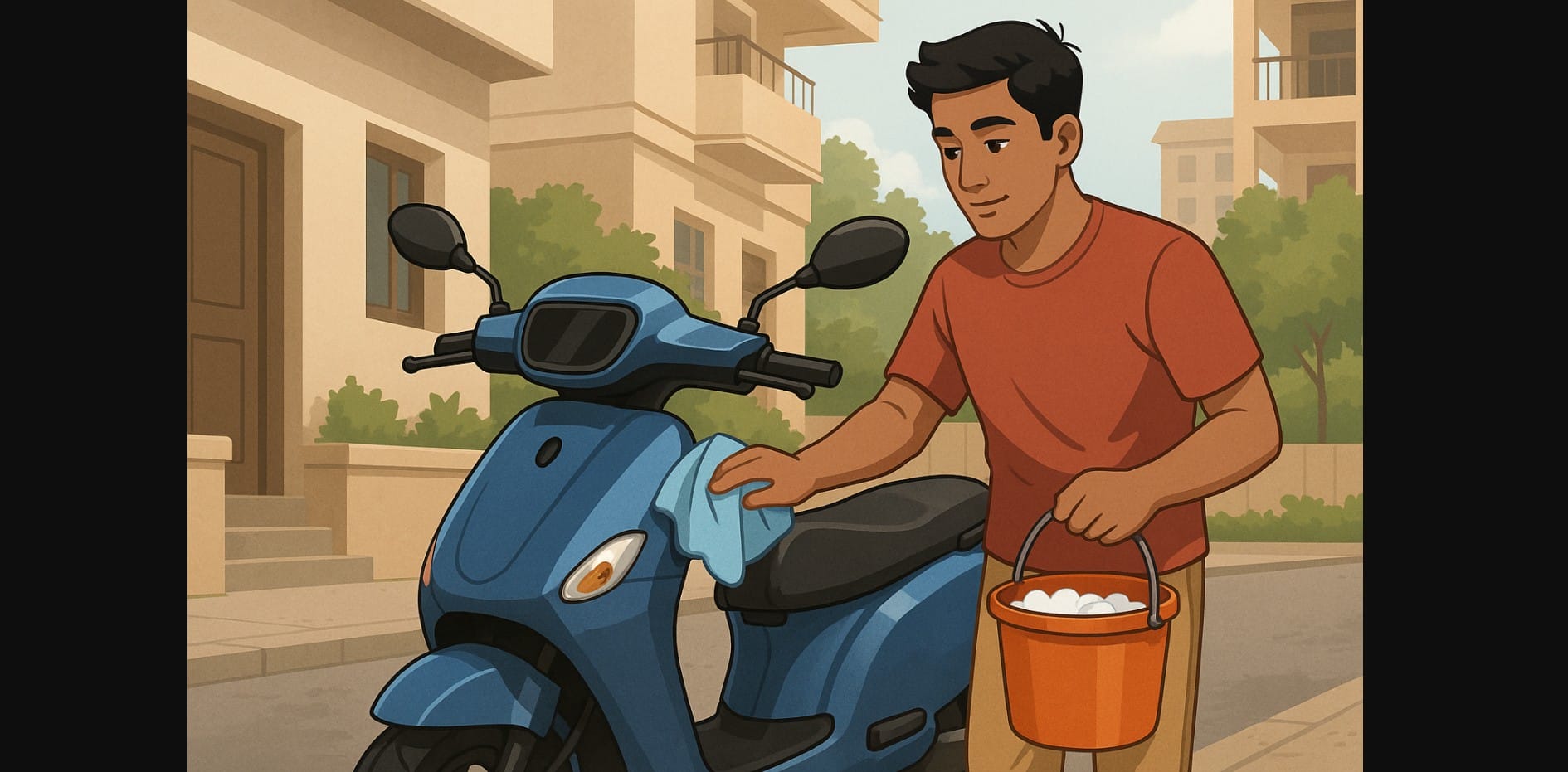 safely wash and clean electric scooter