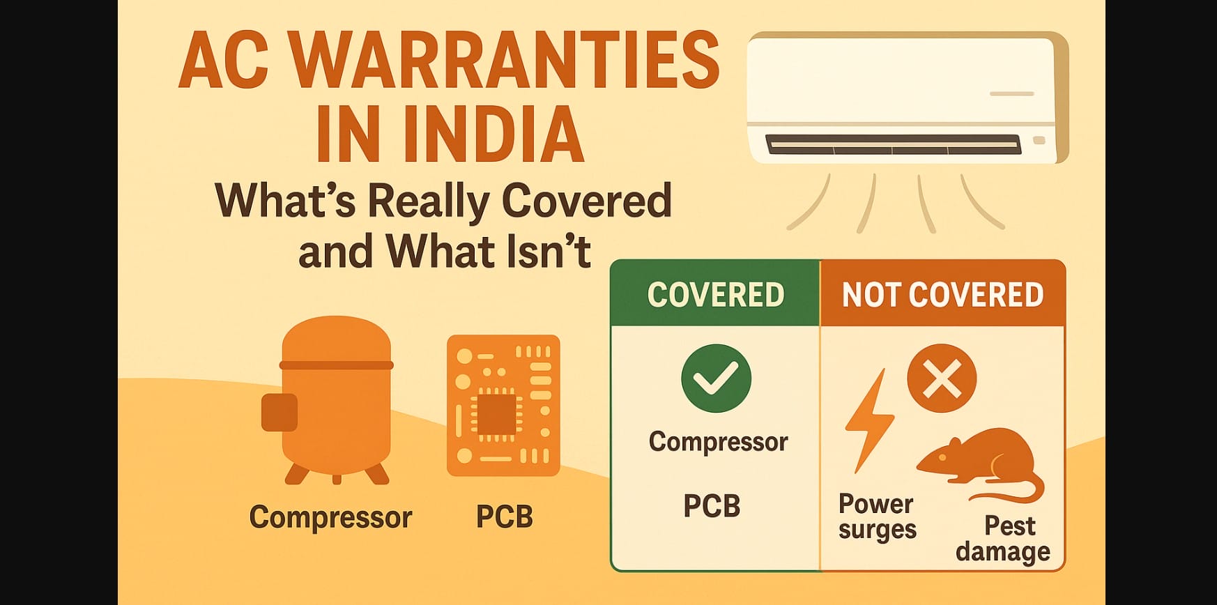 ac warranty in India what is covered and what is not