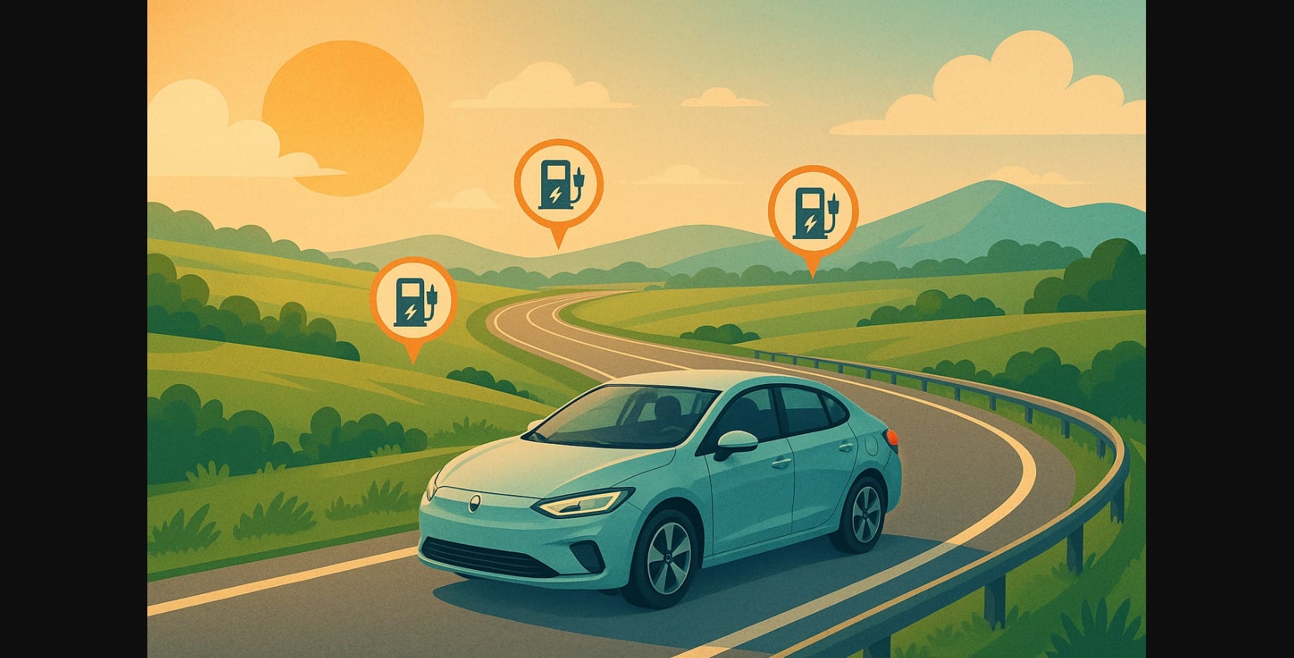 electric car highway drive