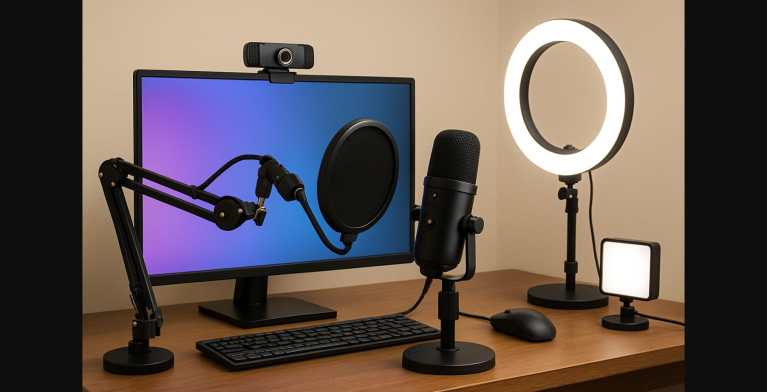 Starter Game Streaming Gear in India - Webcams, Mics & Lights