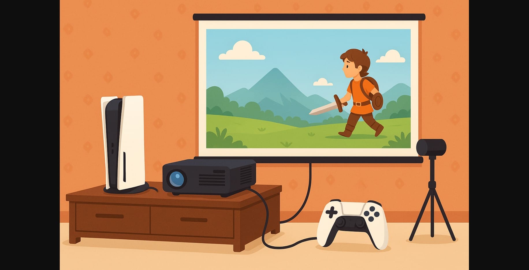 using projector for gaming console