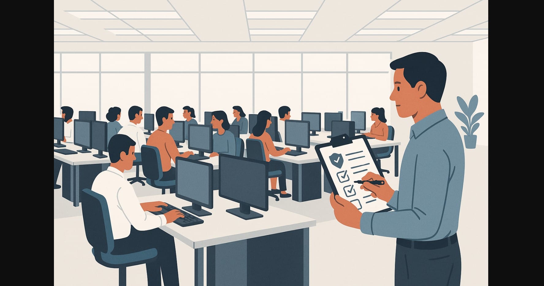 typical corporate desktop pc setup